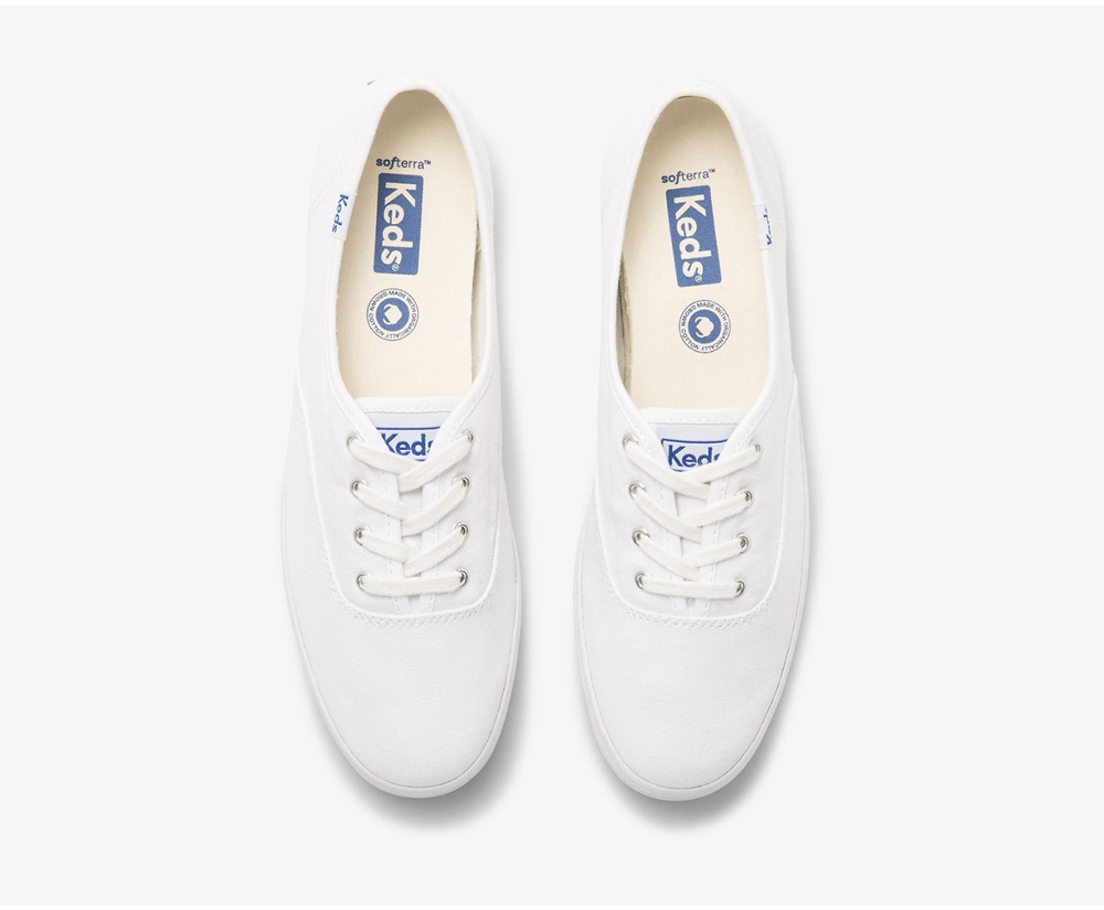 Tenis Keds Mujer Blancos - Champion Organic Cotton Lona - 4853-UWQAY